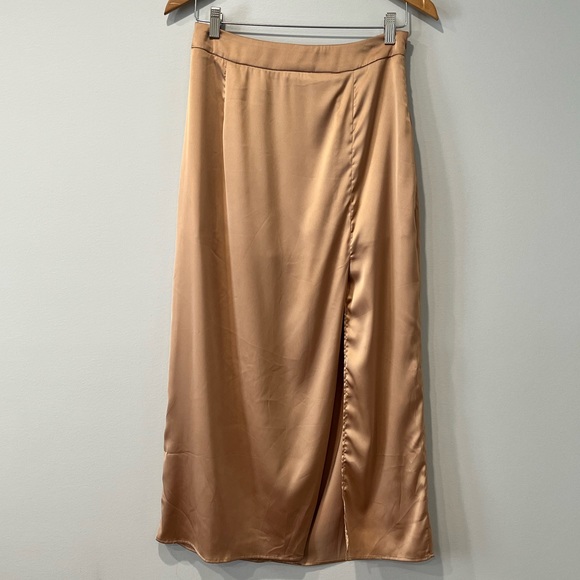 Gold Satin Slip Skirt, size L - Picture 2 of 10